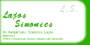 lajos simonics business card